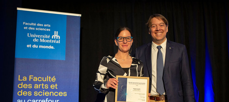 Nadia Gosselin, lauréate du Prix de rayonnement grand public de la Faculté des arts et des sciences.